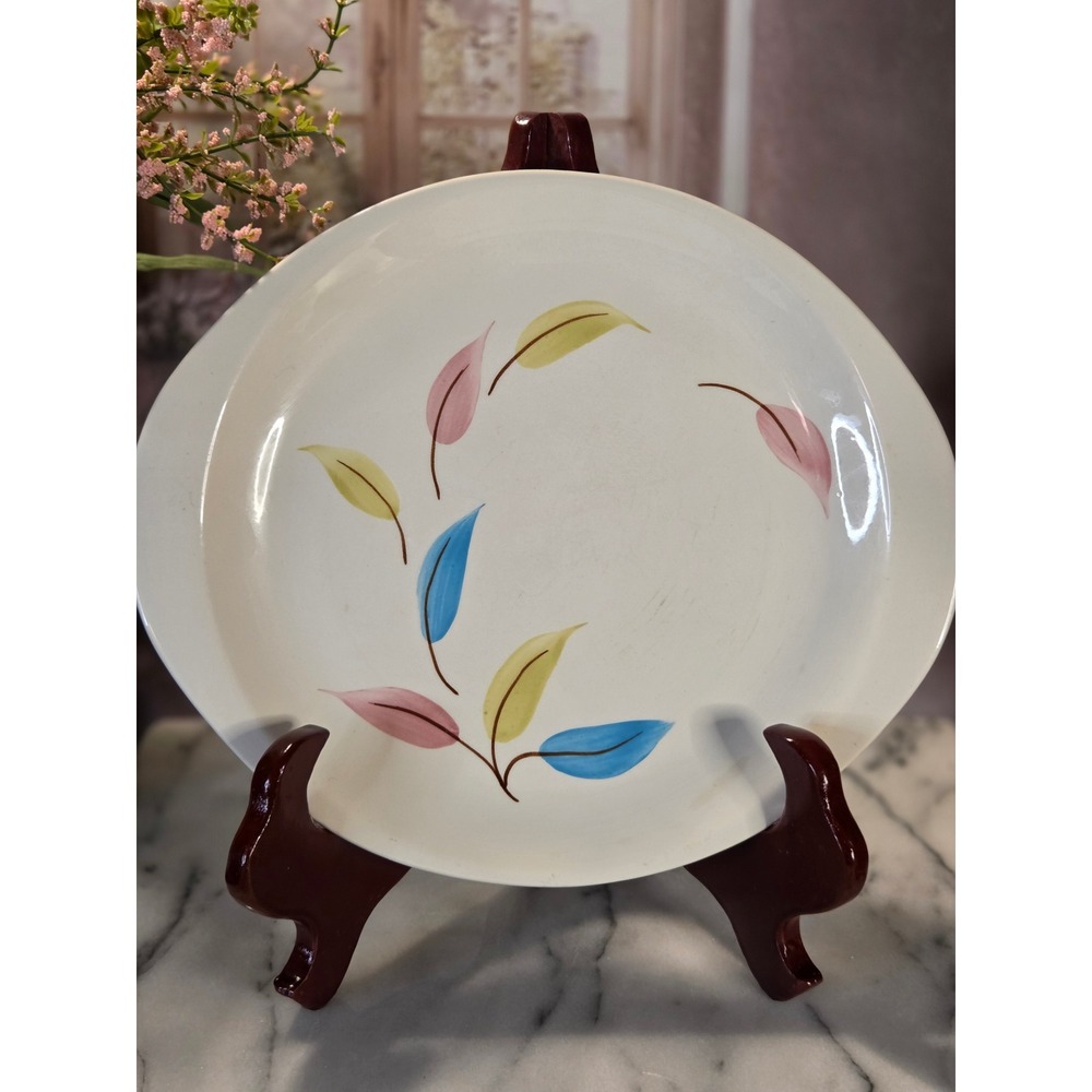 Vintage American Heritage Dinnerware Hand Painted Leaf Platter 1959 Lincoln IL